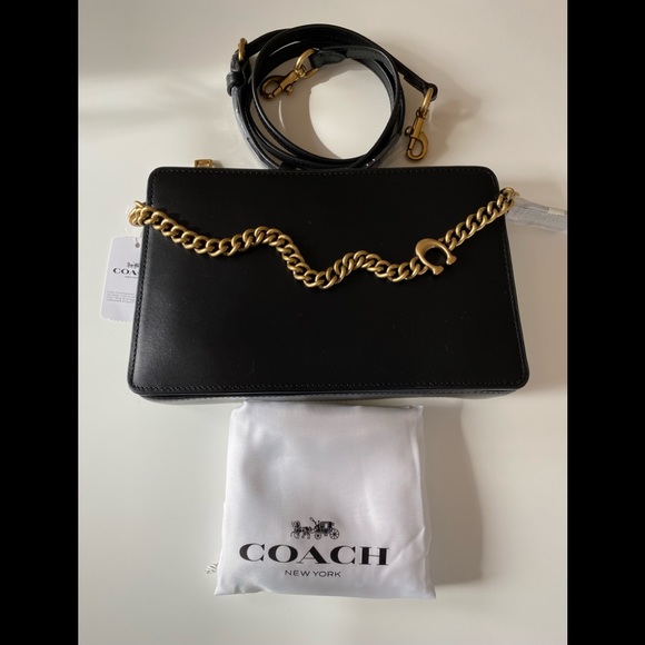 NWT Coach Signature Chain Crossbody 78801 Black